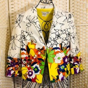 ✅ MAGGY LONDON 🤎colorful floral patterned  , lined Jacket/ coat